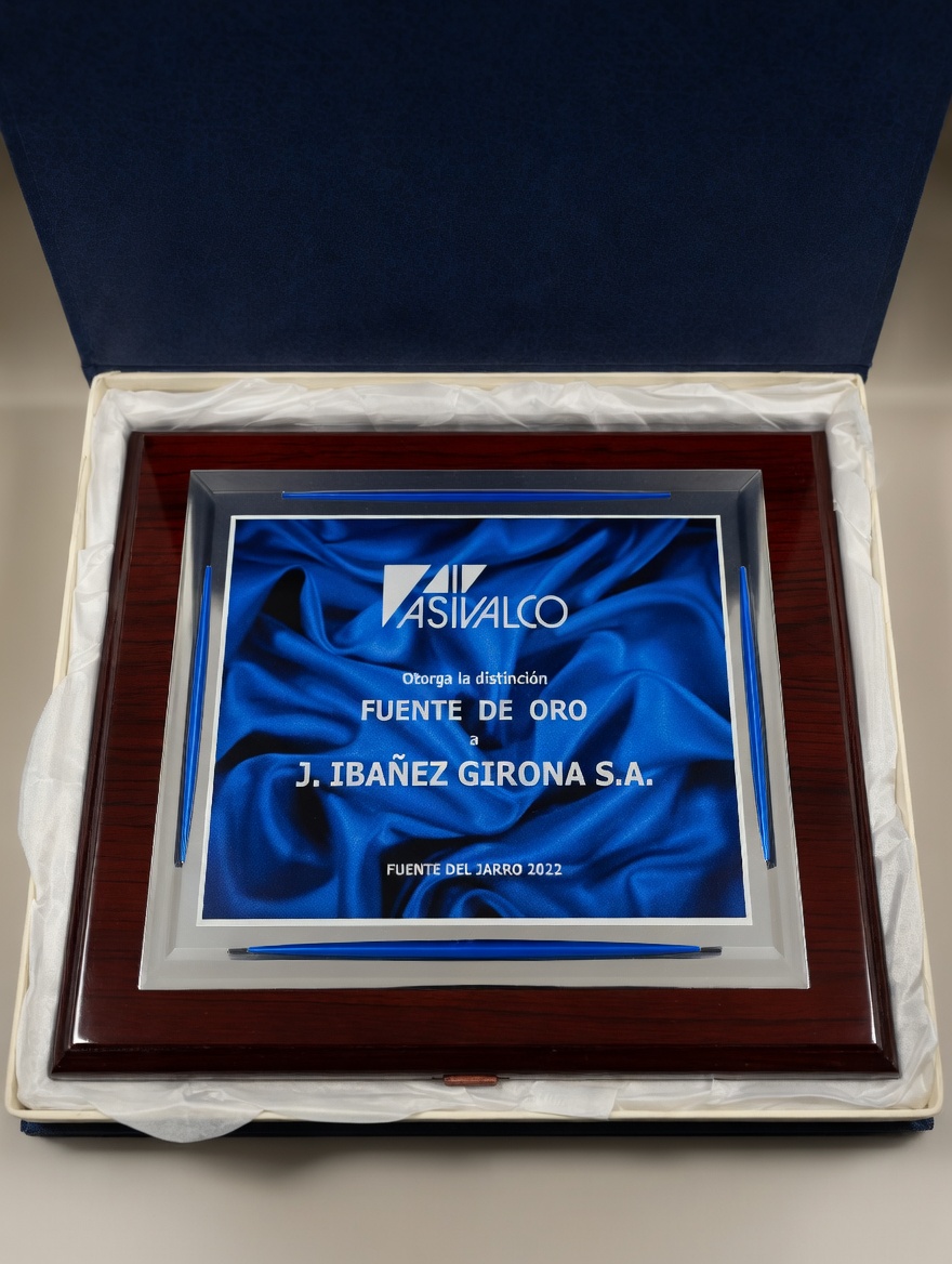 Premio Fuente de Oro 2022 otorgado a J. Ibáñez Girona S.A.