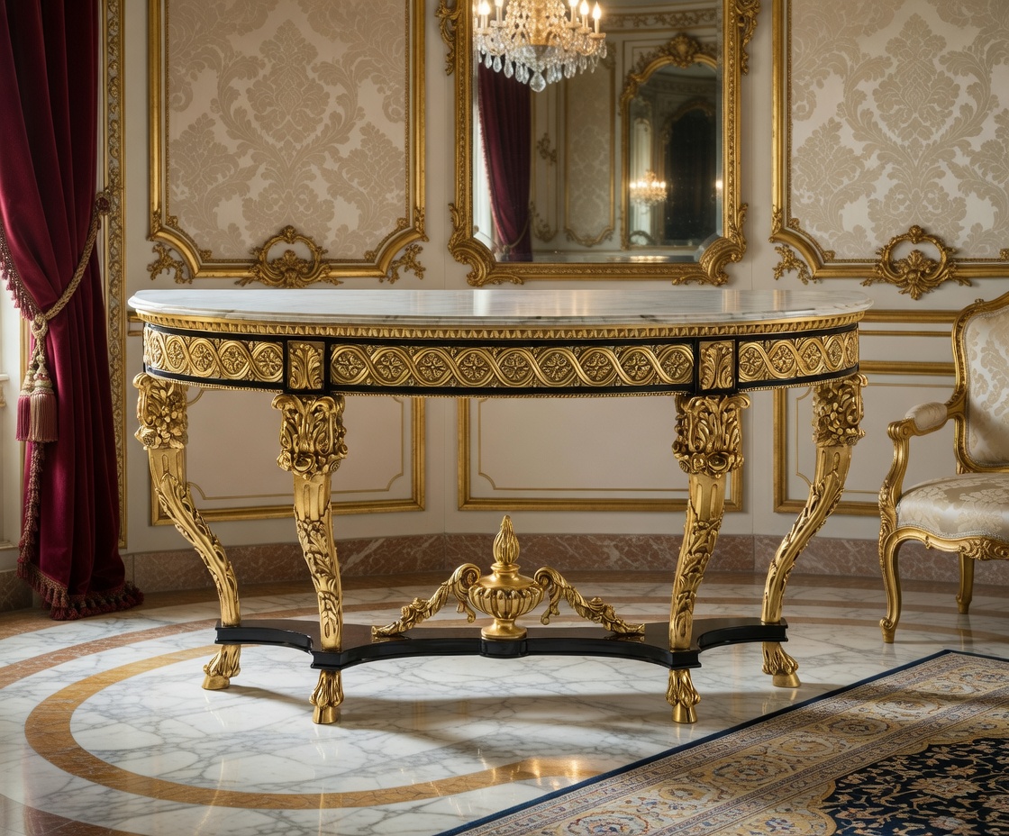 Mueble con acabado dorado